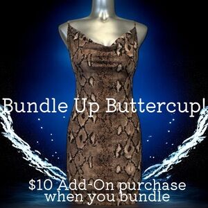 $10 Add-On ✅Snakeskin Graphic Dress with Cowl Neck